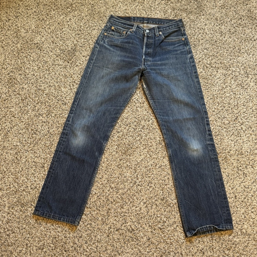 Vintage Levi's 501xx Made in USA Women's Distressing Size 29x36 Fit 27x28 Blue - Picture 1 of 12